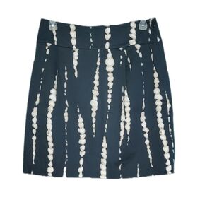 Ann Taylor Petite Tie Dyed Navy and Cream Dress Skirt Women's Size 0P
